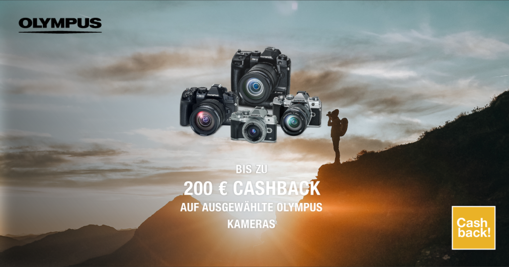 OLYMPUS SOMMER CASHBACK AKTION
Bis zu 200 € Cashback beim Kauf ausgewählter OM-D Kameras